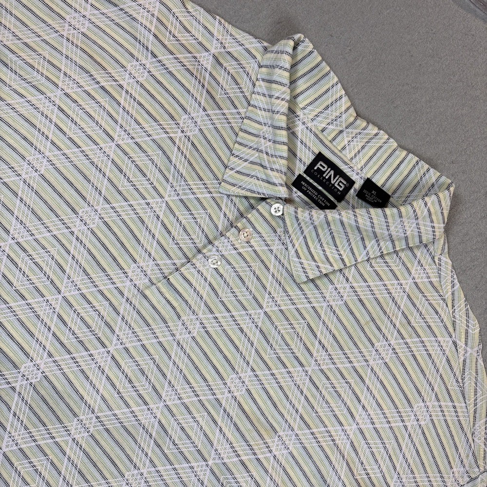 PING‎ Men's Short Sleeve Golf Polo Shirt XL Comfort Outdoor Mercerized Cotton
